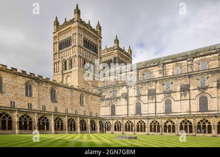 the cloisters in  the magnificent Norman durham cathedral Stock Photo