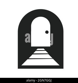 Long path icon vector illustration, hope symbol Stock Vector