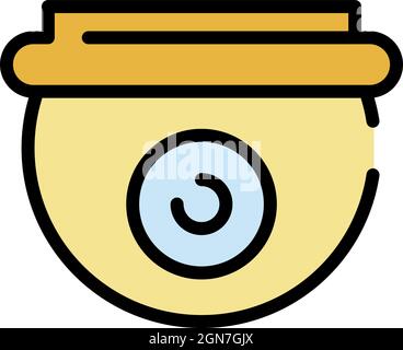 Dome camera icon. Outline dome camera vector icon color flat isolated Stock Vector