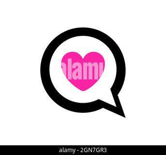 love message icon isolated on white, romantic messaging Stock Vector