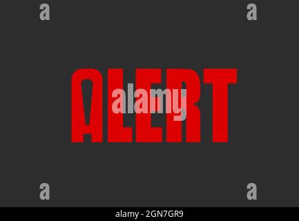 Alert logo over black background, creative red alert logo Stock Vector