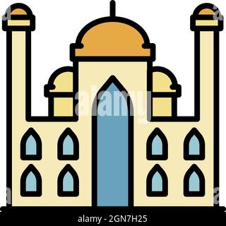 Arab palace icon. Outline arab palace vector icon color flat isolated Stock Vector