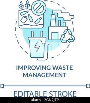 Improving waste management concept icon Stock Vector