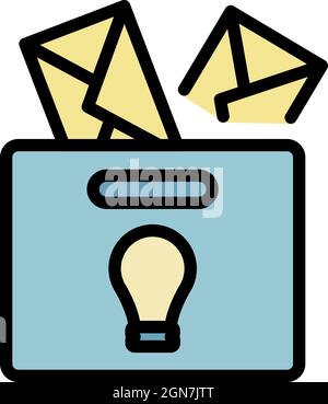 Idea box icon. Outline idea box vector icon color flat isolated Stock Vector