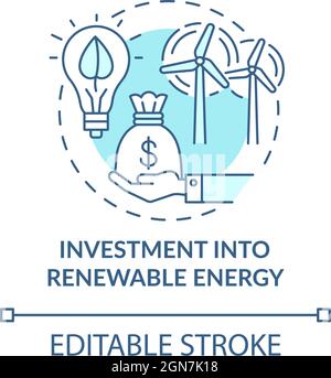 Investment into renewable energy concept icon Stock Vector