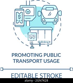 Promoting public transport usage concept icon Stock Vector