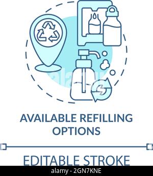 Available refilling options concept icon Stock Vector