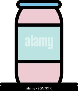 Aluminum soda can icon. Outline aluminum soda can vector icon color flat isolated Stock Vector