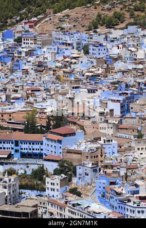 Mountain View on Chefchaouen the blue city Stock Photo