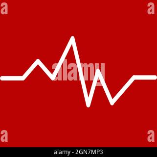ECG vector illustration, cardiograph icon isolated on white background Stock Vector