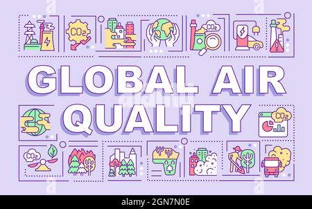 Global air quality word concepts banner Stock Vector