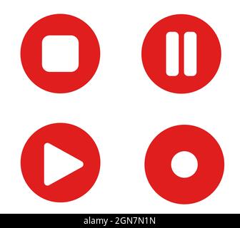 Music controller icon isolated on white background, pause  play record and stop icon Stock Vector