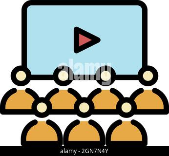 Large target audience icon. Outline large target audience vector icon color flat isolated Stock Vector