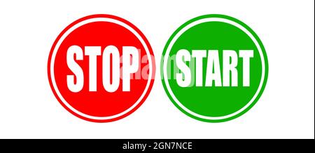 Start stop icon vector illustration, start and stop symbol Stock Vector