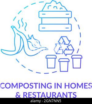 Garbage composting in homes, restaurants concept icon Stock Vector