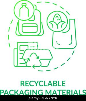 Recyclable packing materials concept icon Stock Vector