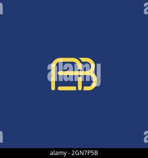 Letter AB or BA modern logo Design with line art Stock Vector