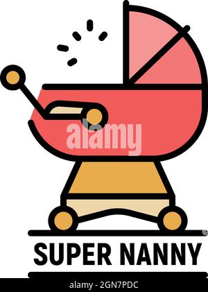 Super nanny icon. Outline super nanny vector icon color flat isolated Stock Vector