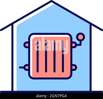 Required heating RGB color icon Stock Vector