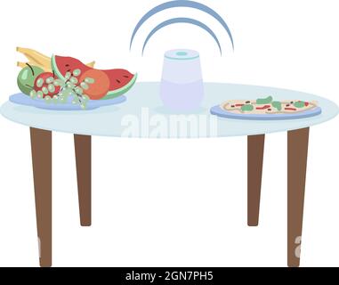 Smart kitchen semi flat color vector objects Stock Vector