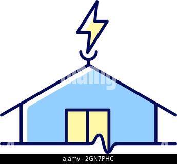 Lightning rod RGB color icon Stock Vector