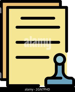 Leasing final documents icon. Outline leasing final documents vector icon color flat isolated Stock Vector
