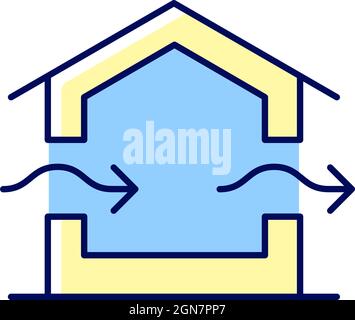 Ventilation system RGB color icon Stock Vector