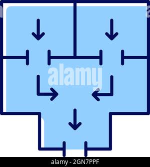 Means to vacate building RGB color icon Stock Vector