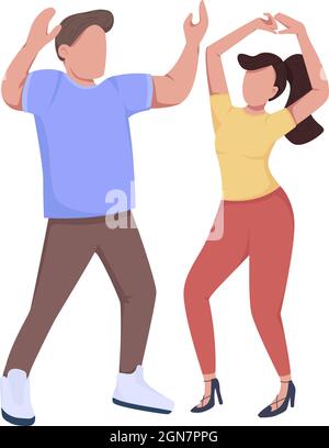 Dancing couple semi flat color vector characters Stock Vector