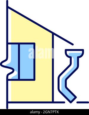 Roof drains RGB color icon Stock Vector