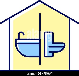 Sanitation facilities RGB color icon Stock Vector