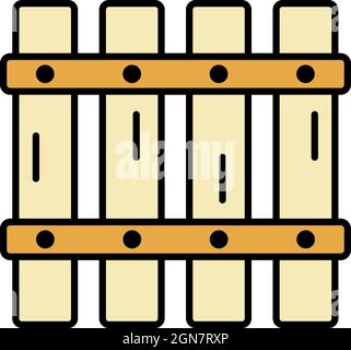 Back of pallet icon. Outline back of pallet vector icon color flat isolated Stock Vector