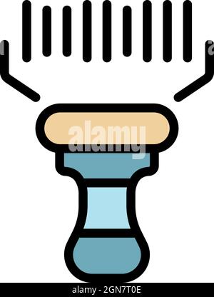 Inventory barcode scanner icon. Outline inventory barcode scanner vector icon color flat isolated Stock Vector