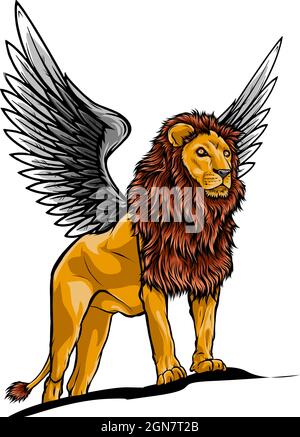 illustration of Winged Lion in vector design Stock Vector