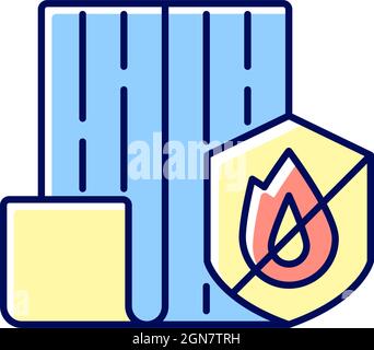 Resistance to fire RGB color icon Stock Vector