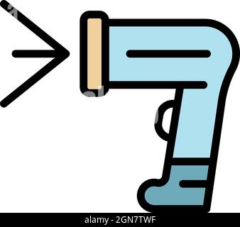 Cashier barcode scanner icon. Outline cashier barcode scanner vector icon color flat isolated Stock Vector