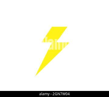 Charge icon isolated on white background, symbol of yellow thunderbolt Stock Vector
