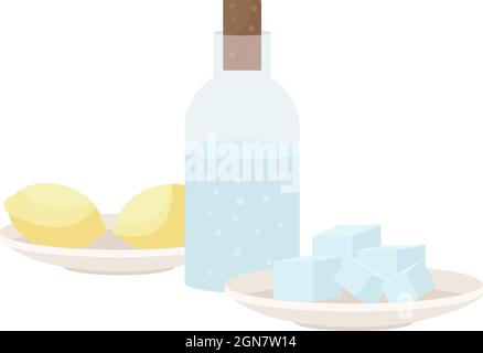 Lemonade recipe ingredients semi flat color vector object Stock Vector