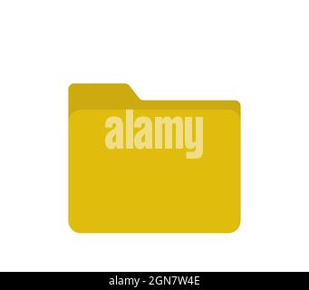 folder icon isolated on white background, symbol of yellow color folder created by illustration Stock Vector