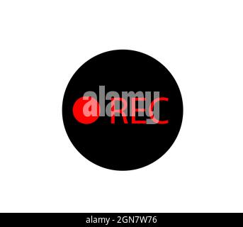 Round rec logo isolated on white background Stock Vector