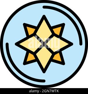 Crystal ball icon. Outline crystal ball vector icon color flat isolated Stock Vector