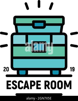 Escape room icon. Outline escape room vector icon color flat isolated Stock Vector