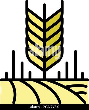 Wheat grains icon. Outline wheat grains vector icon color flat isolated Stock Vector