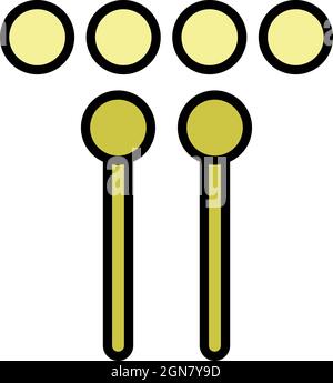 Drums sticks icon. Outline drums sticks vector icon color flat isolated Stock Vector