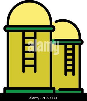Farm grain deposit icon. Outline farm grain deposit vector icon color flat isolated Stock Vector