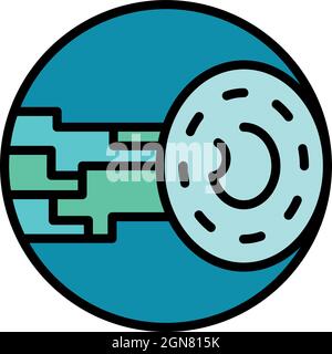 Eye implant icon. Outline eye implant vector icon color flat isolated Stock Vector