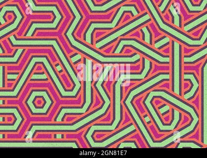 Computer-generated Hexagon Tile Connection art background design illustration Stock Vector