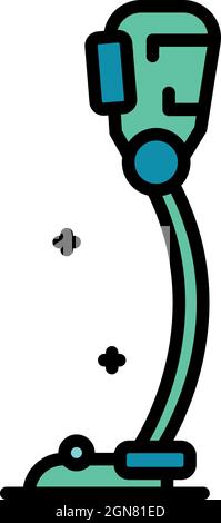 Sports leg prosthesis icon. Outline sports leg prosthesis vector icon color flat isolated Stock Vector