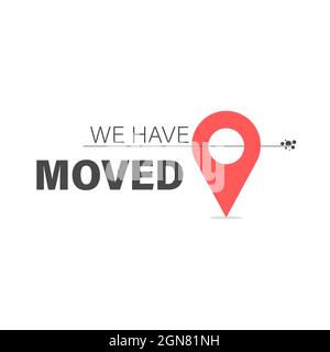 Indicated Place on the Map. We Have Moved Icon Stock Vector