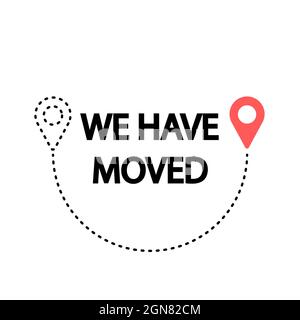 Indicated Place on the Map. We Have Moved Icon Stock Vector